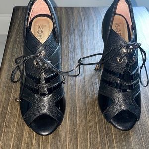New Never worn black peep toe booties